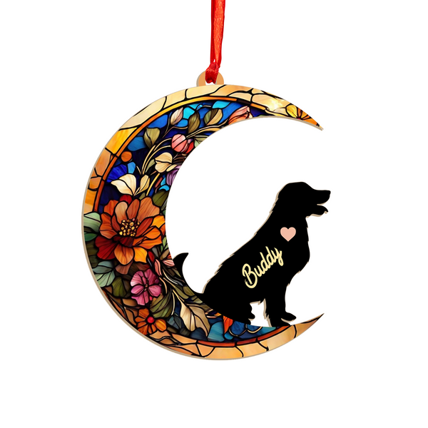 Dog Memorial Suncatcher | Cresent Pet Sympathy Gift | Thoughtful Remembrance for Dog Lovers