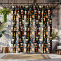 Mexican Day of the Dead Animals Shower Curtain |Lightweight 100% Polyester, Water and Mildew Resistant, Multiple sizes with Hooks