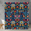 midnight floral shower curtain product mockup