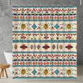 mexican geometric shower curtain product mockup
