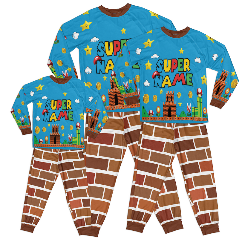 Personalized Family Pajama Sets | Matching Xmas Jammies for ADULTS | Christmas Holiday family PJs | SUPER Video Game nightsuit