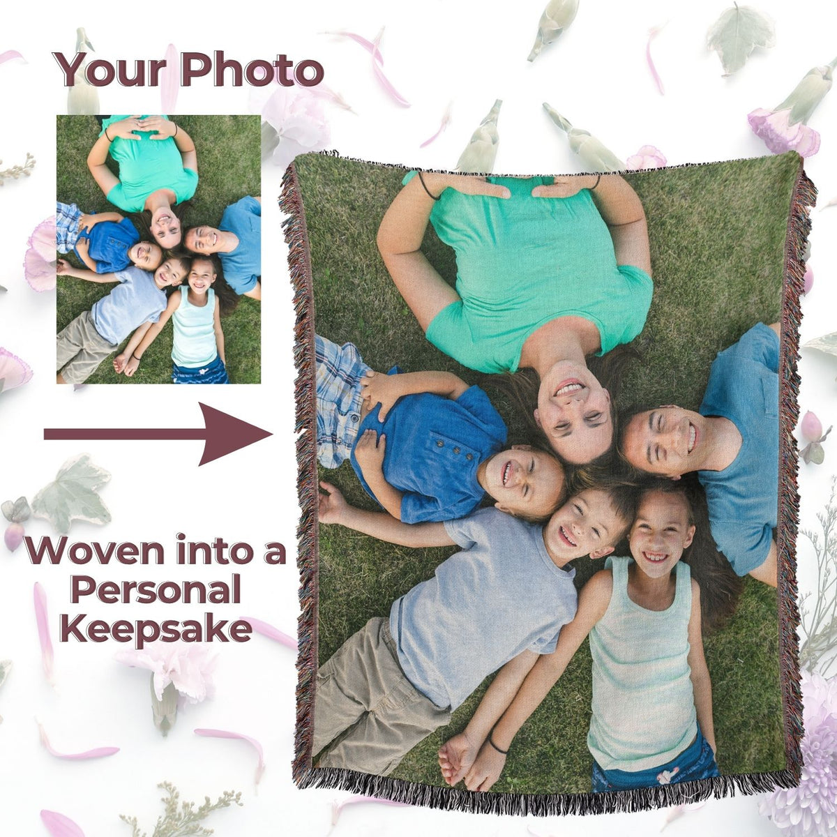 Custom Photo Woven Blanket – Personalized Picture Keepsake