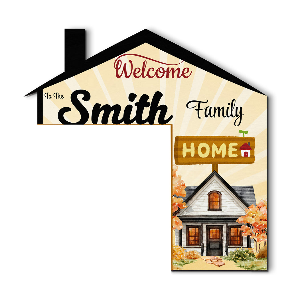 PERSONALIZED Wooden Door Corner | CUSTOM Door Topper Name Plate for Home | Single/Double Layer | 10” & 15” Sizes | Family Name