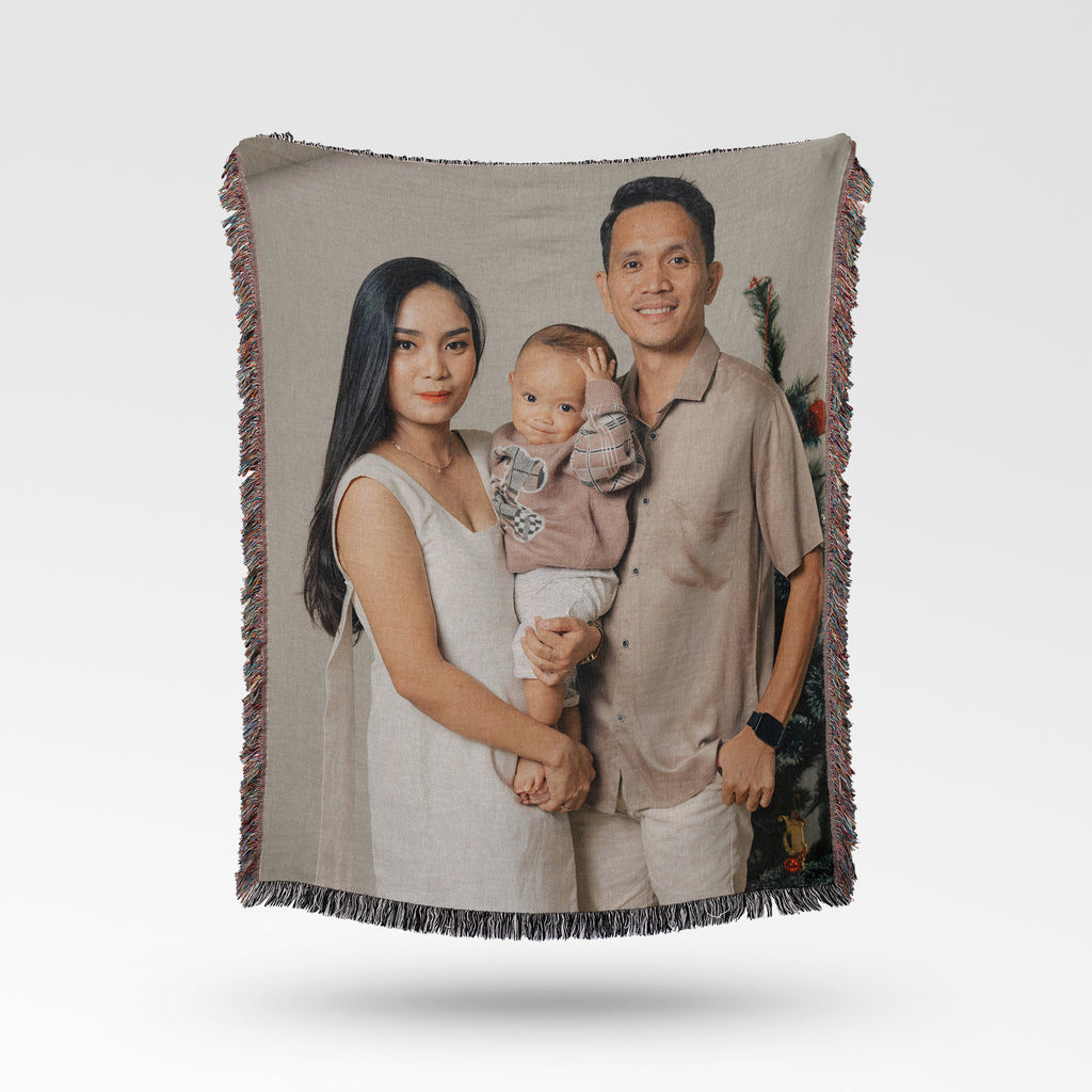 Custom Photo Woven Blanket – Personalized Picture Keepsake