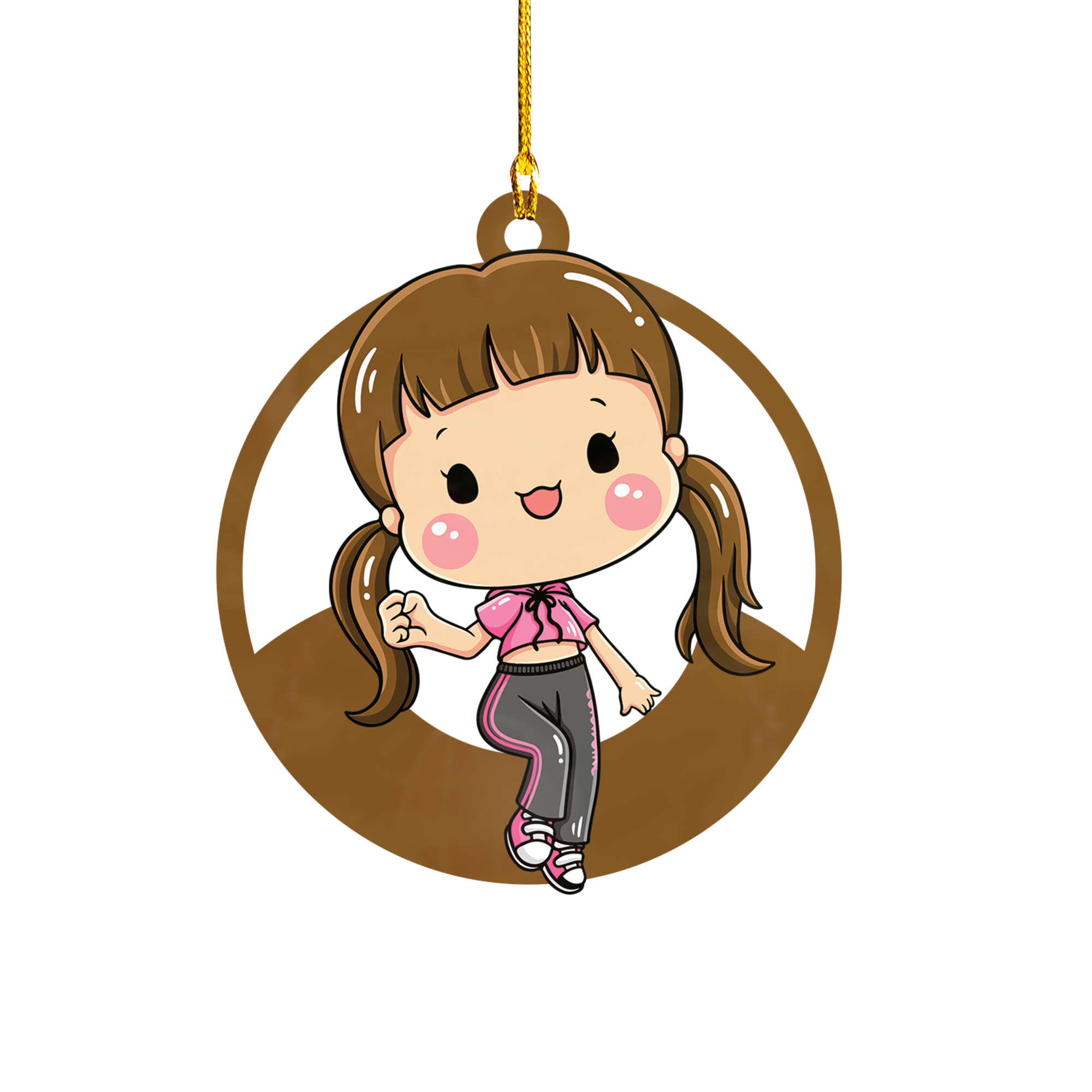 Personalized Xmas Decorations | Custom Acrylic Fun Holiday Christmas Décor Keepsake Ornaments | Ponytail Girl