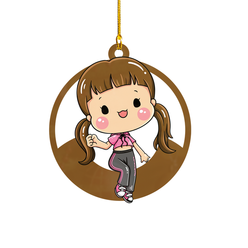 Personalized Xmas Decorations | Custom Acrylic Fun Holiday Christmas Décor Keepsake Ornaments | Ponytail Girl