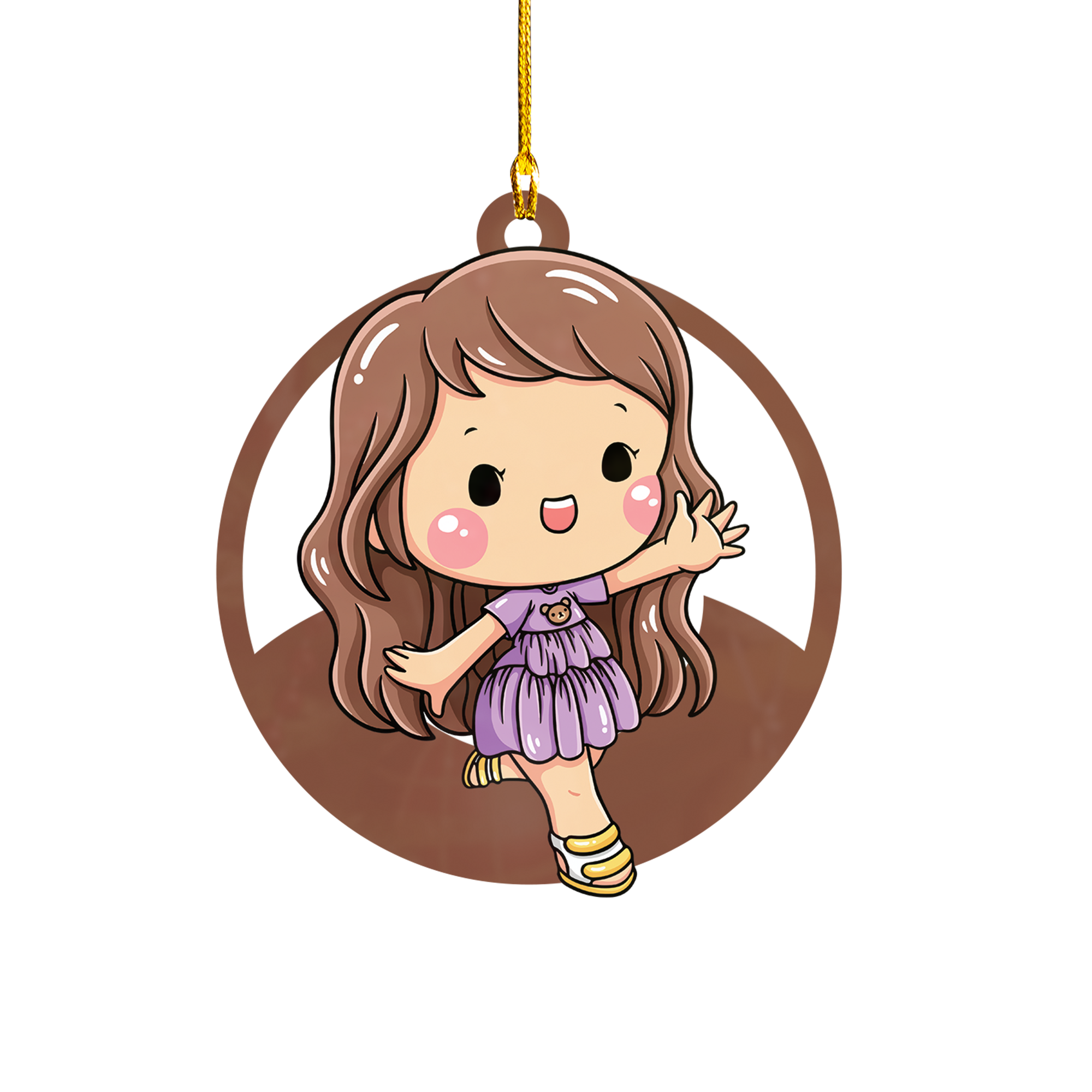 Personalized Xmas Decorations | Custom Acrylic Fun Holiday Christmas Décor Keepsake Ornaments | Happy Girl