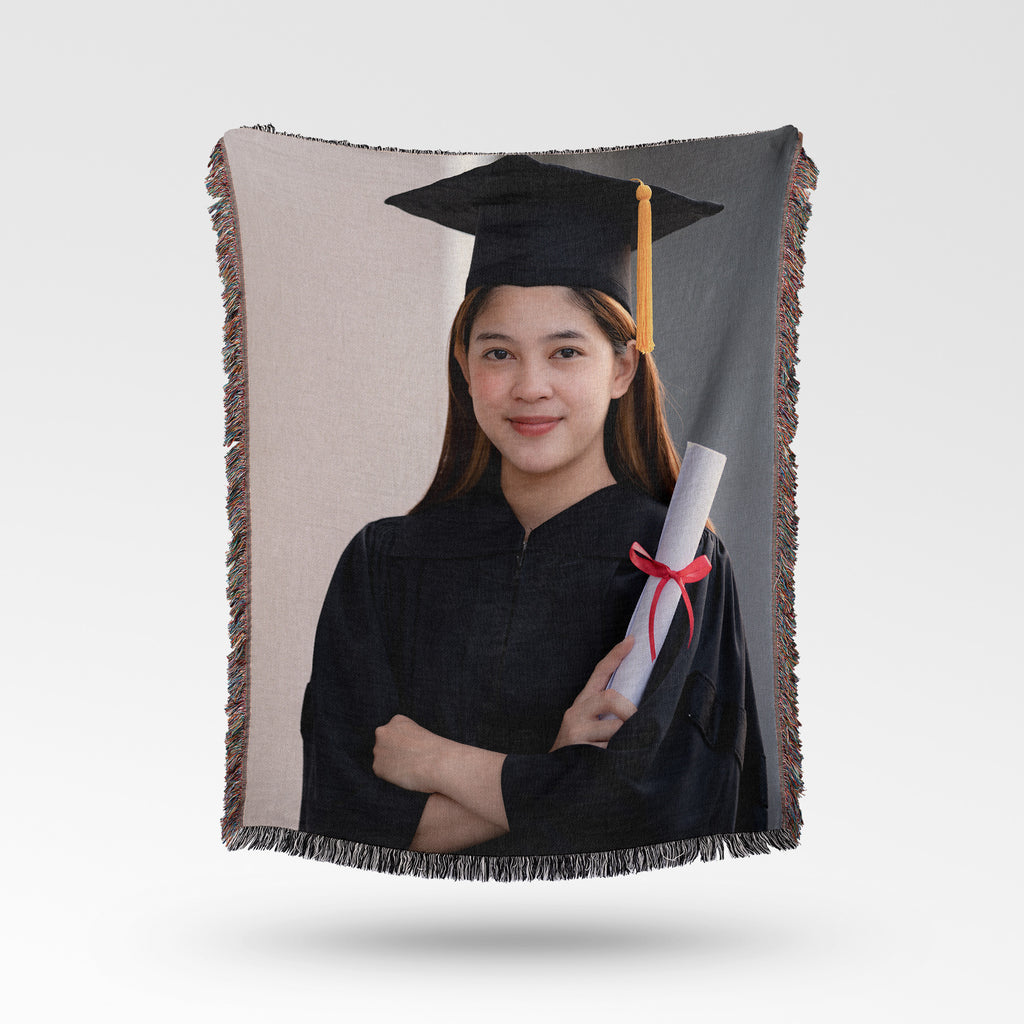 Custom Photo Woven Blanket – Personalized Picture Keepsake