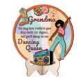 Retro Grandma Dancing Queen wooden sign with disco-inspired artwork