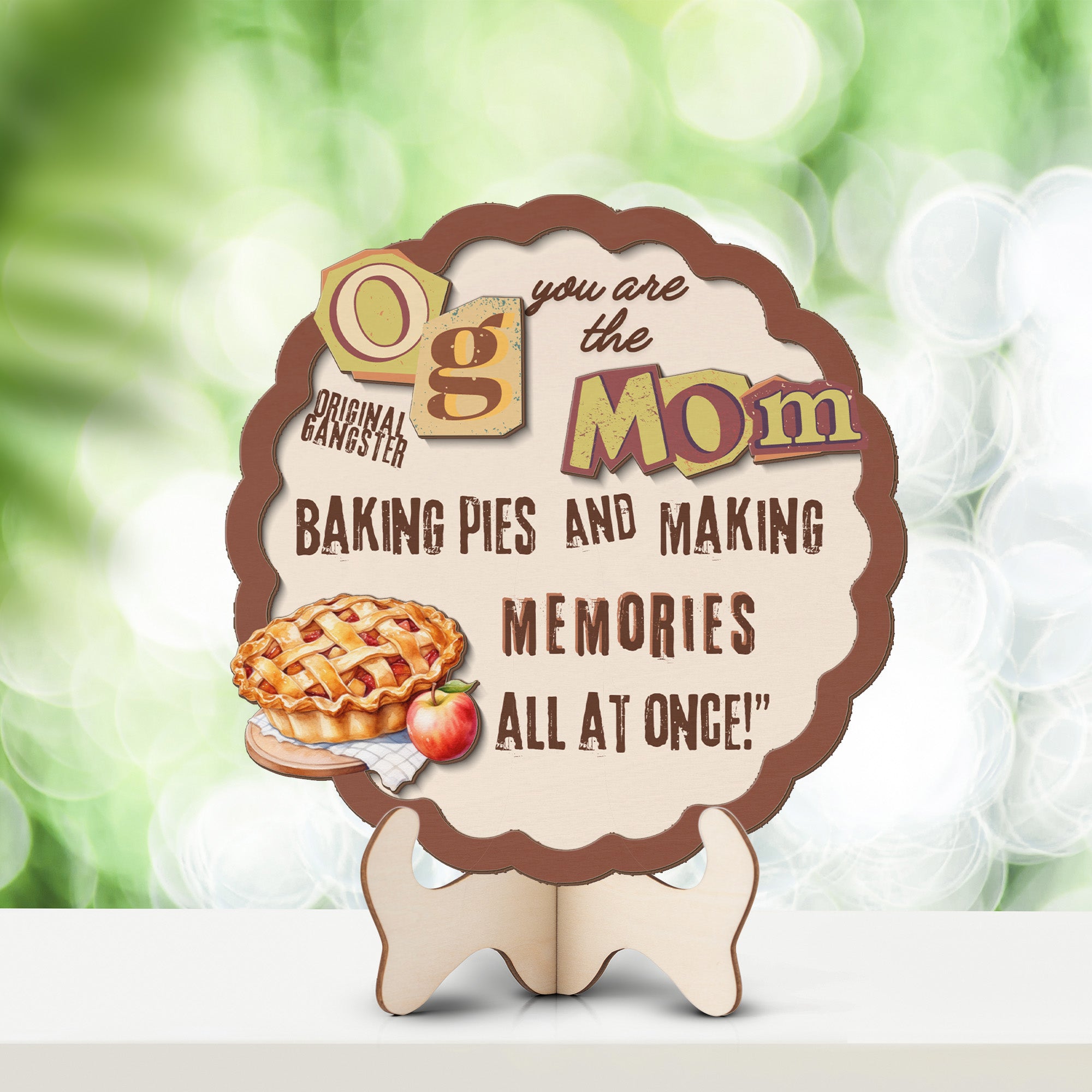 Grandparents day gift | Retro Vintage Cute and Funny Gift for Grand Ma | 2-layer Wooden Sign | OG Mom