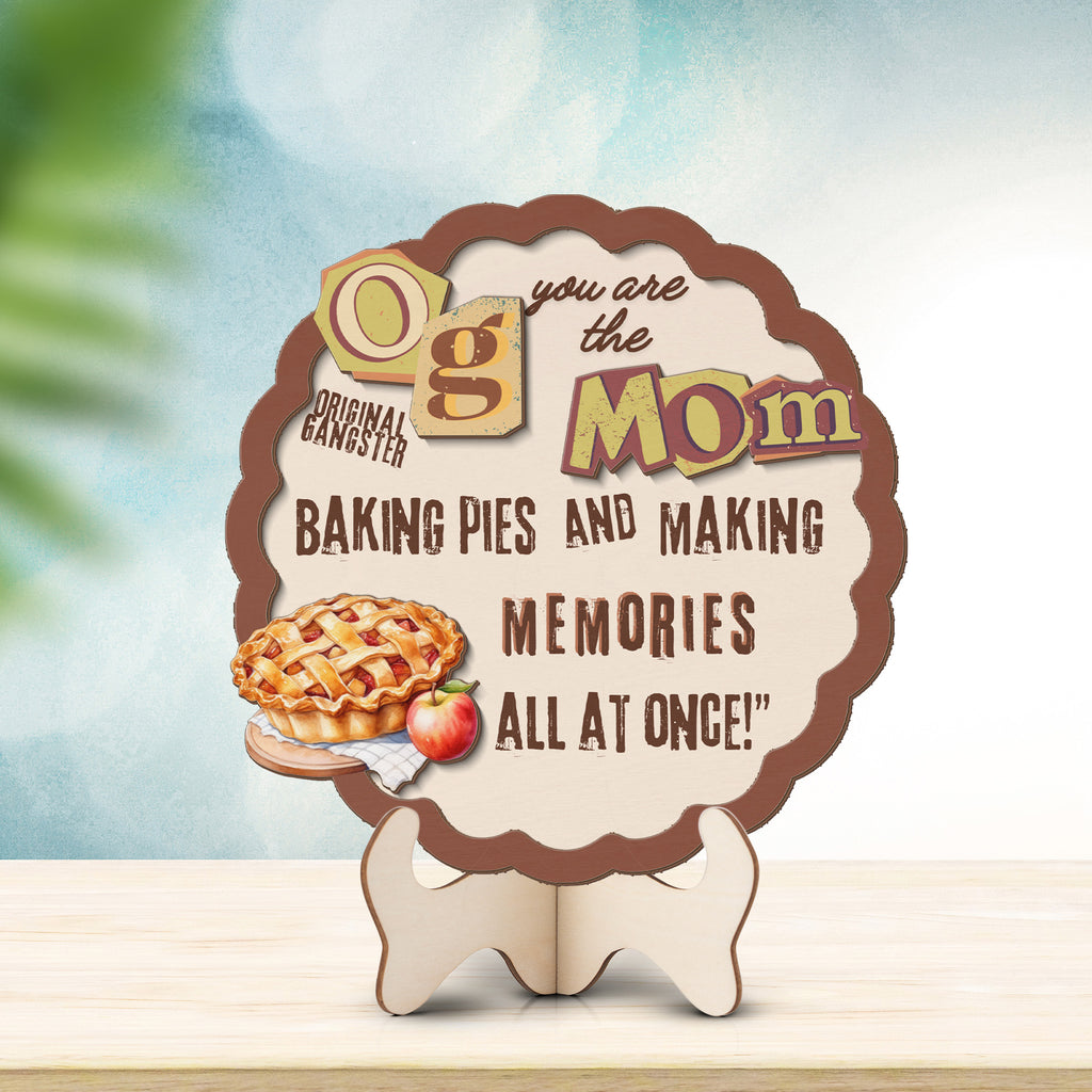 Retro baking gift for Grandma on a layered wooden sign