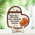 Grandparents day gift | Retro Vintage Cute and Funny Gift for Grand Ma | 2-layer Wooden Sign | Warm Cookie