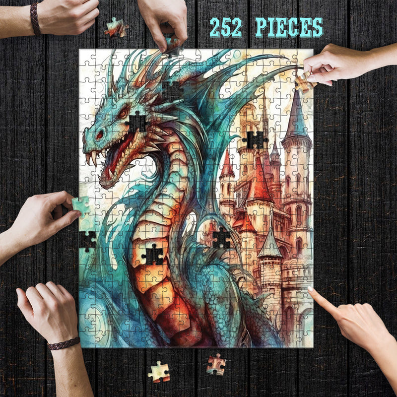 Wooden Jigsaw Puzzle Games for Adults and Teens | Cherished Fun Family time activity for Game nights | Green Dragon