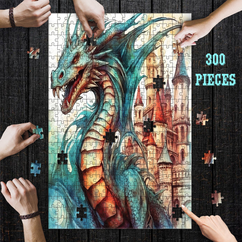 Wooden Jigsaw Puzzle Games for Adults and Teens | Cherished Fun Family time activity for Game nights | Green Dragon