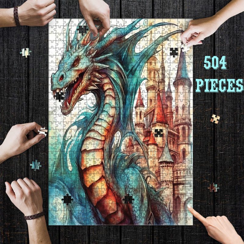 Wooden Jigsaw Puzzle Games for Adults and Teens | Cherished Fun Family time activity for Game nights | Green Dragon