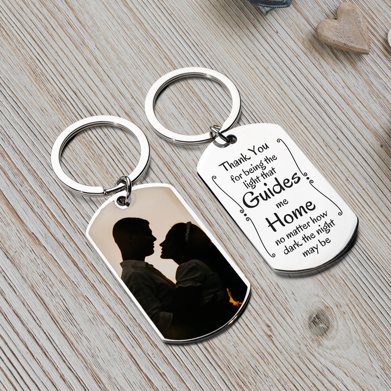 Engraved Stainless Steel Keychain | Perfect Gift for Him for Valentines Day | Durable and Stylish | Guides me Home