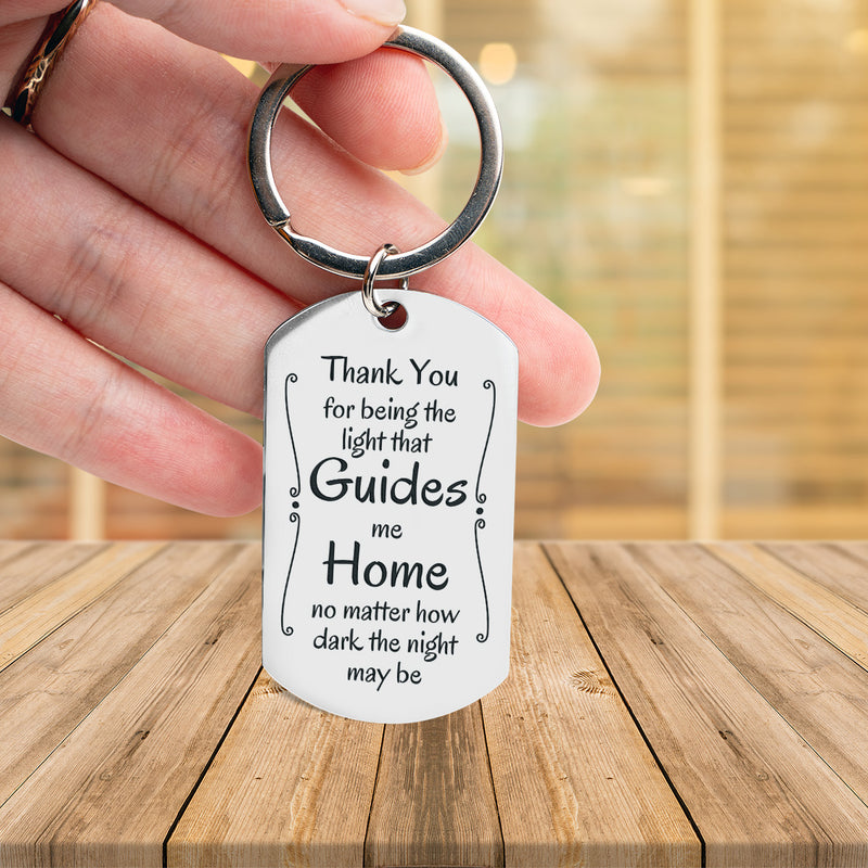 Engraved Stainless Steel Keychain | Perfect Gift for Him for Valentines Day | Durable and Stylish | Guides me Home