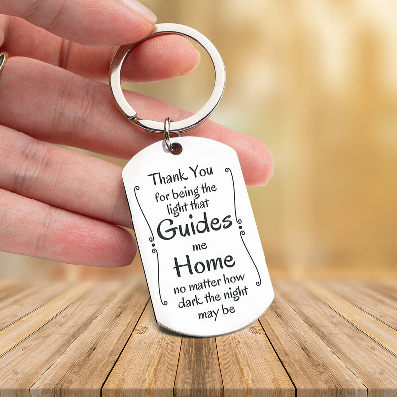 Engraved Stainless Steel Keychain | Perfect Gift for Him for Valentines Day | Durable and Stylish | Guides me Home