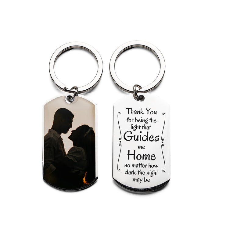 Engraved Stainless Steel Keychain | Perfect Gift for Him for Valentines Day | Durable and Stylish | Guides me Home