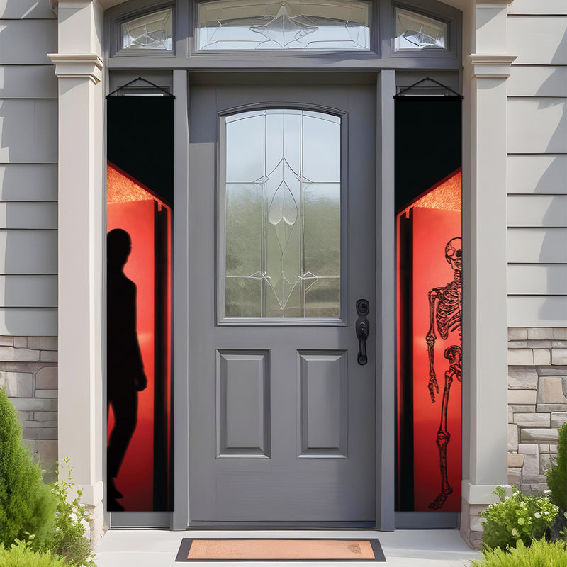 Spooky Door Banners | Chilling Realistic Creepy images for Halloween Season | Eerie Door decoration | Bloody Shadows