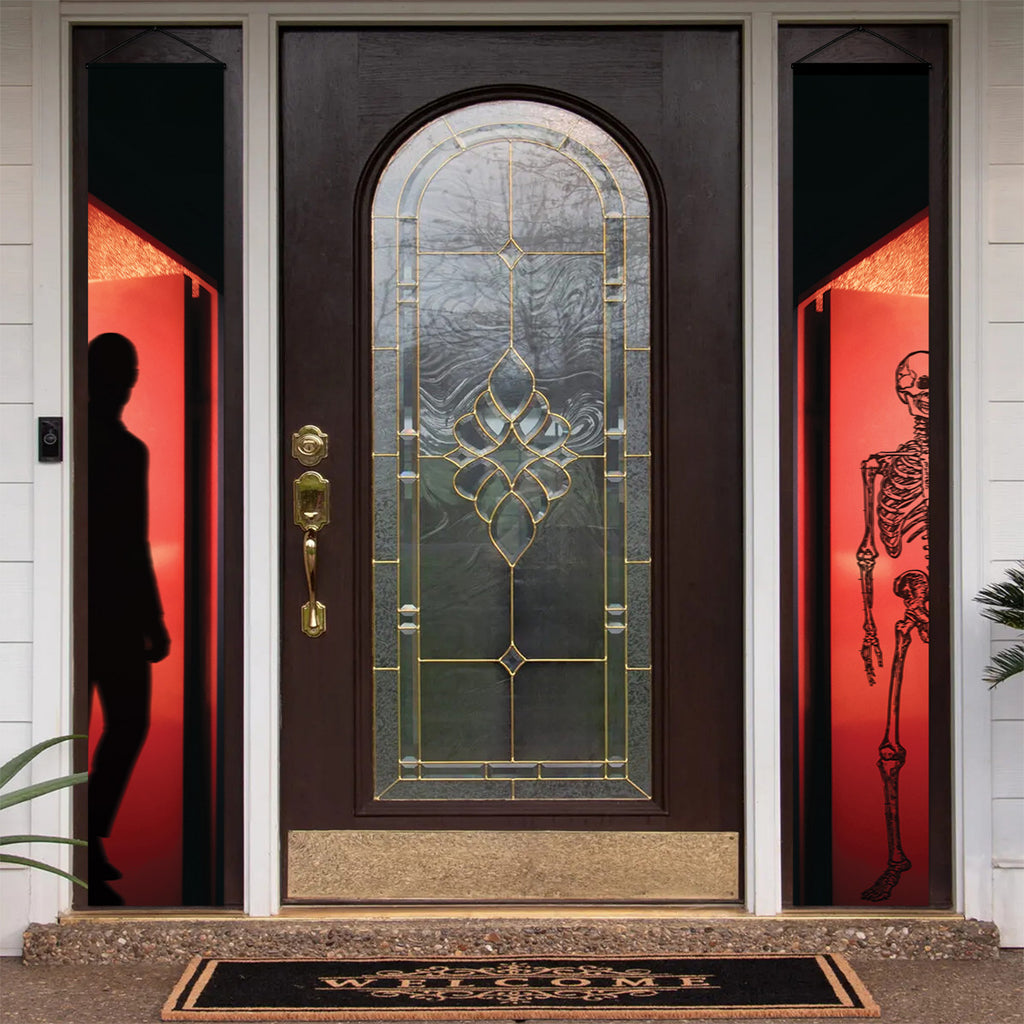 Bloody Shadows Halloween porch banners for scary outdoor door decor