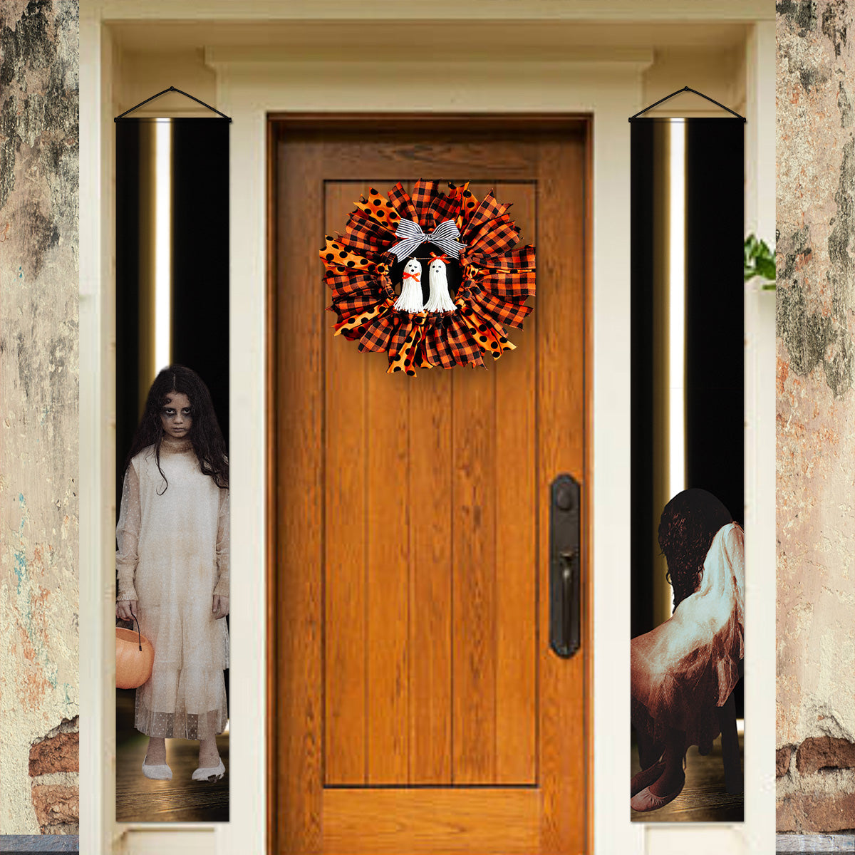Spooky Door Banners | Chilling Realistic Creepy images for Halloween Season | Eerie Door decoration | Trick or Treat