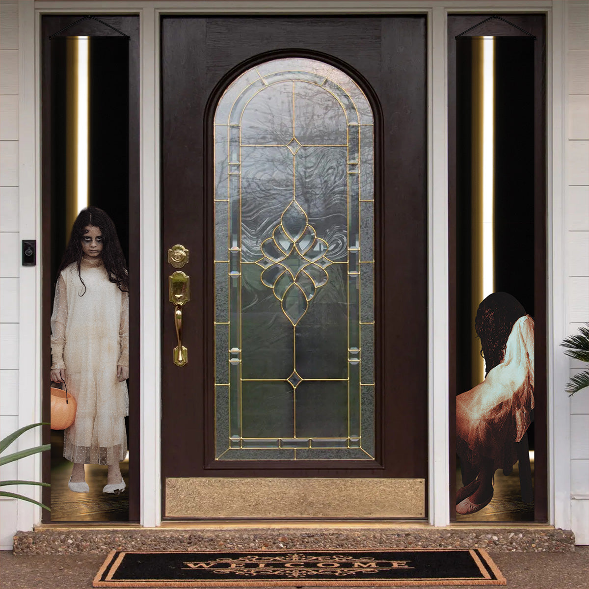 Spooky Door Banners | Chilling Realistic Creepy images for Halloween Season | Eerie Door decoration | Trick or Treat