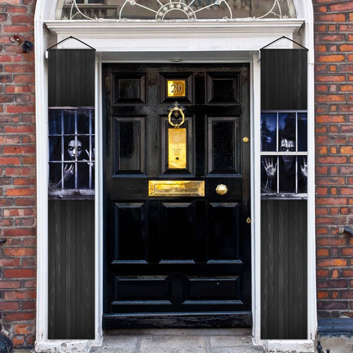 Spooky Door Banners | Chilling Realistic Creepy images for Halloween Season | Eerie Door decoration | Forever Trapped