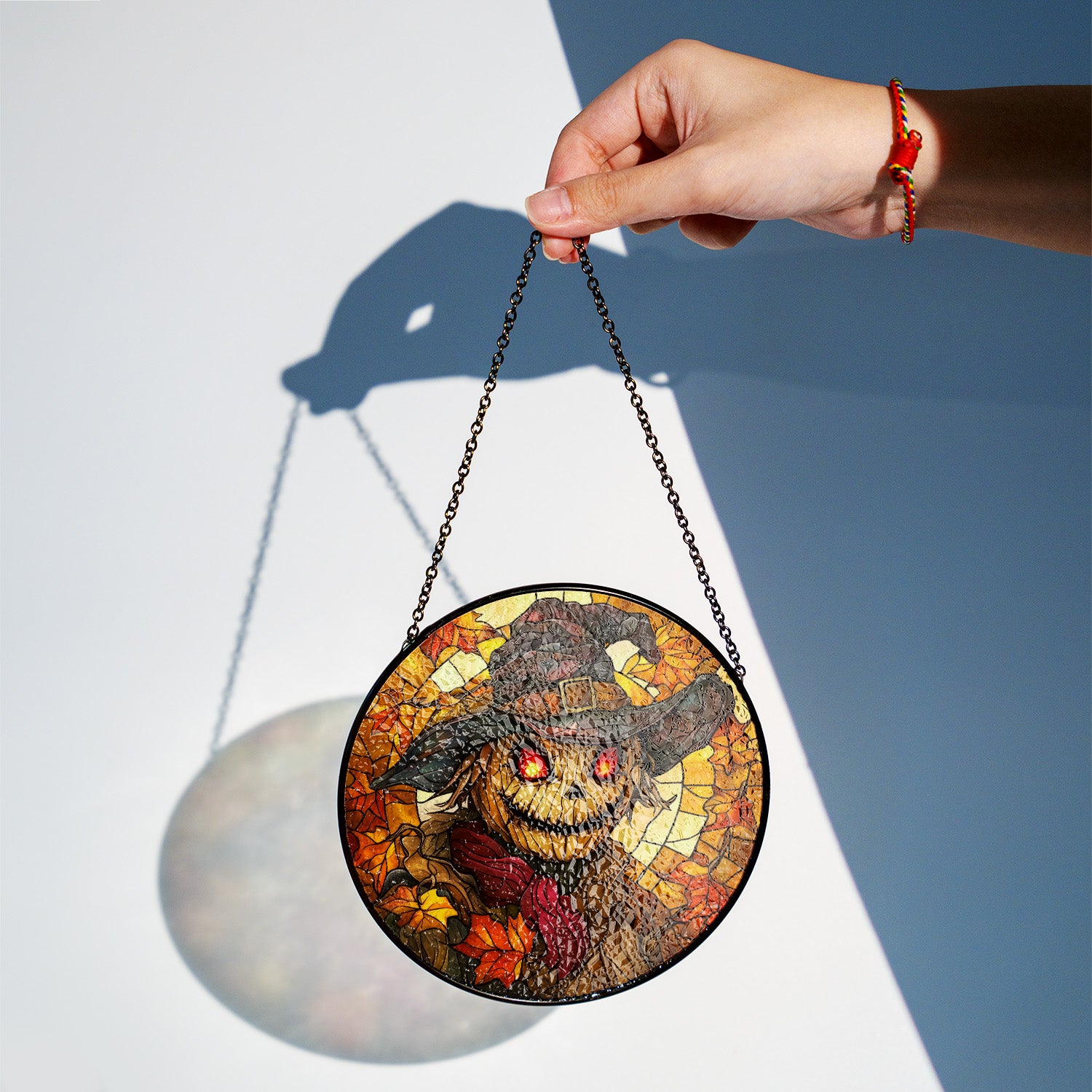 Halloween Stained Glass Suncatcher Collection | Decorative Window Hanging | Multiple Sizes | Holiday Decor Accents | Scarecrow