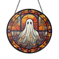 Spooky Ghost stained glass suncatcher with white ghost design