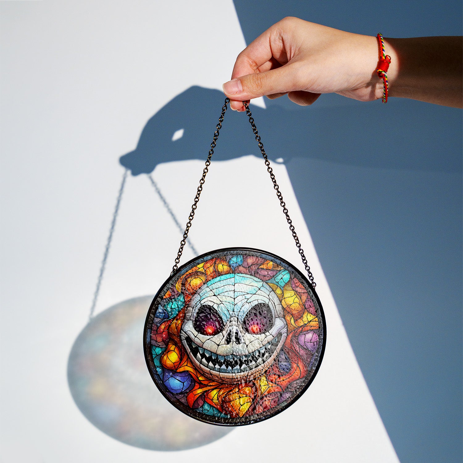 Halloween Stained Glass Suncatcher Collection | Decorative Window Hanging | Multiple Sizes | Holiday Decor Accents | Spooky Grin