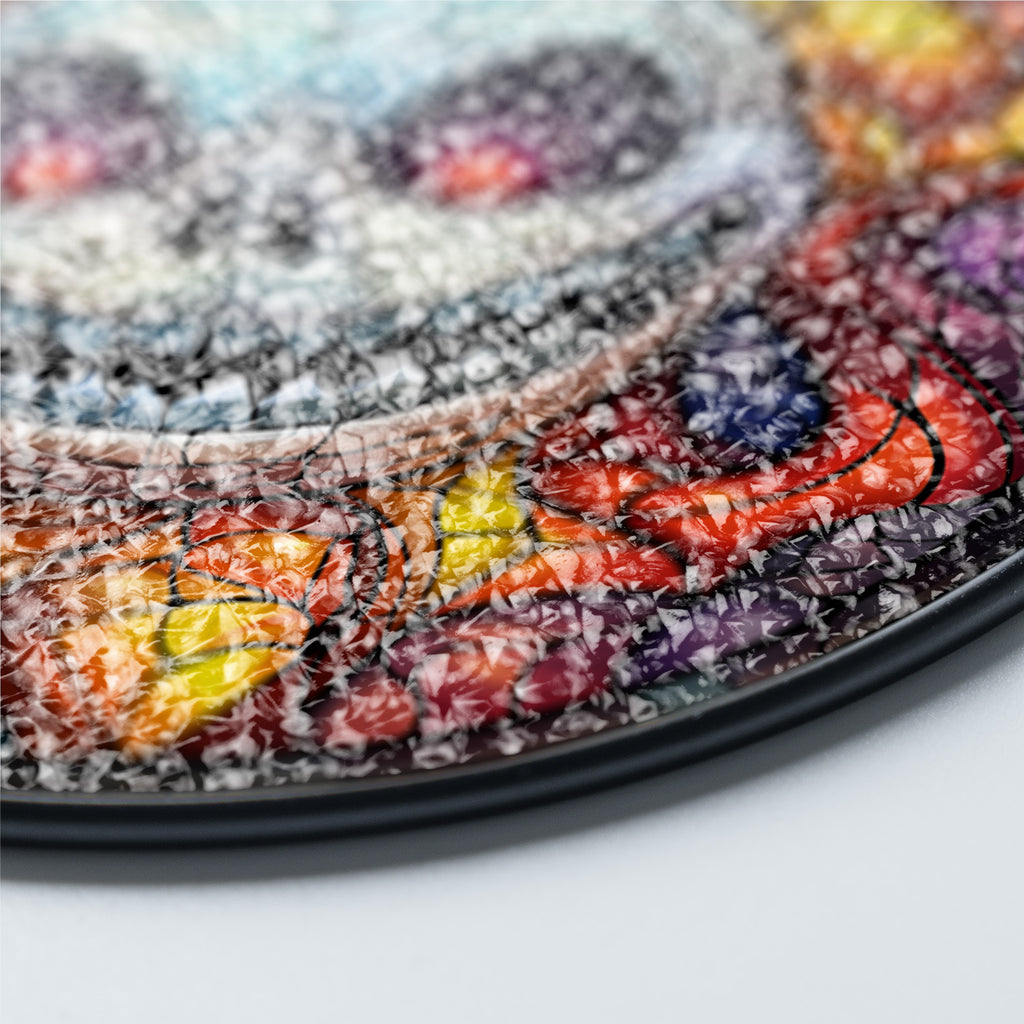 Halloween Stained Glass Suncatcher Collection | Decorative Window Hanging | Multiple Sizes | Holiday Decor Accents | Spooky Grin