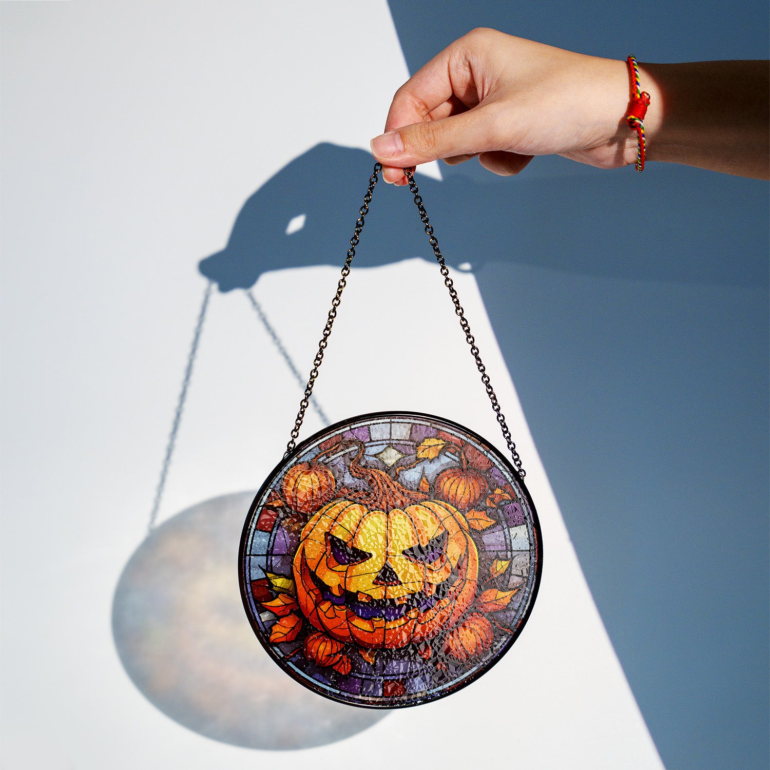 Halloween Stained Glass Suncatcher Collection | Decorative Window Hanging | Multiple Sizes | Holiday Decor Accents | Spooky Pumpkin