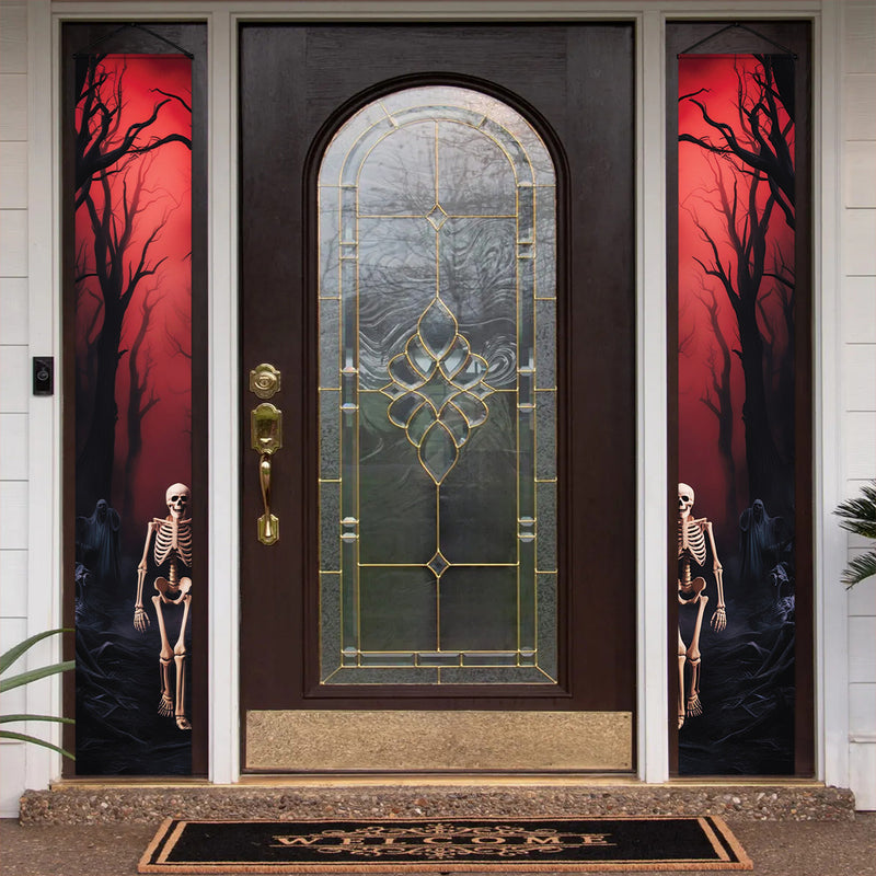 Spooky Door Banners | Chilling Realistic Creepy images for Halloween Season | Eerie Door decoration | Crimson Woods