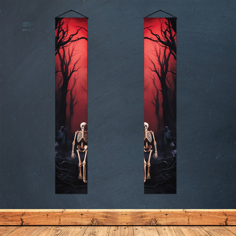 Spooky Door Banners | Chilling Realistic Creepy images for Halloween Season | Eerie Door decoration | Crimson Woods