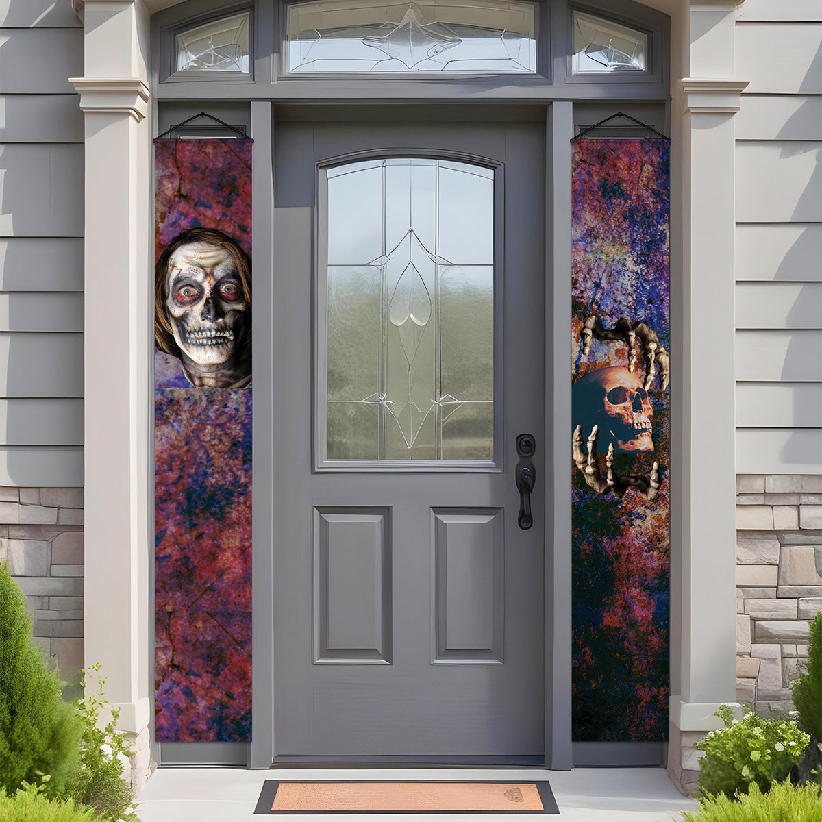 Spooky Door Banners | Chilling Realistic Creepy decor for Halloween Season | Eerie Door decoration | Scary Joker