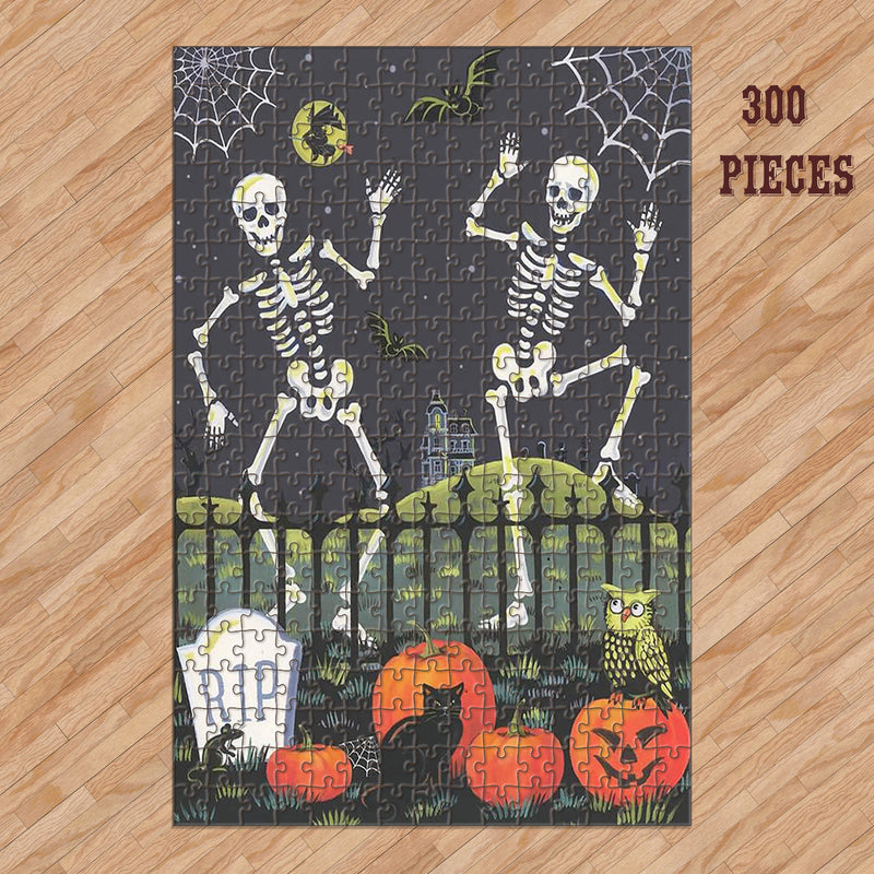 Rectangle Puzzles for All Ages – High-Quality, Durable, and Fun Jigsaw with Precision Laser-Cut Pieces | Halloween Night Skeleton Dance