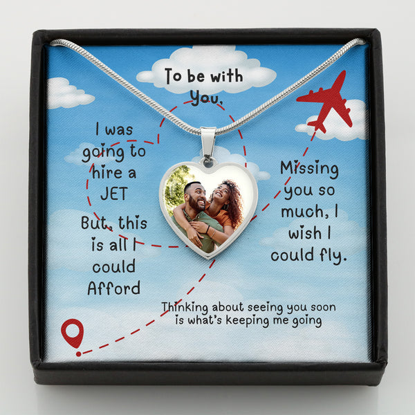 LDR Gift | Long Distance Relationship Gift for Her | Long Distance Love | Cute Funny Gift for Wife or Girlfriend | Photo Pendant | Hire a Jet