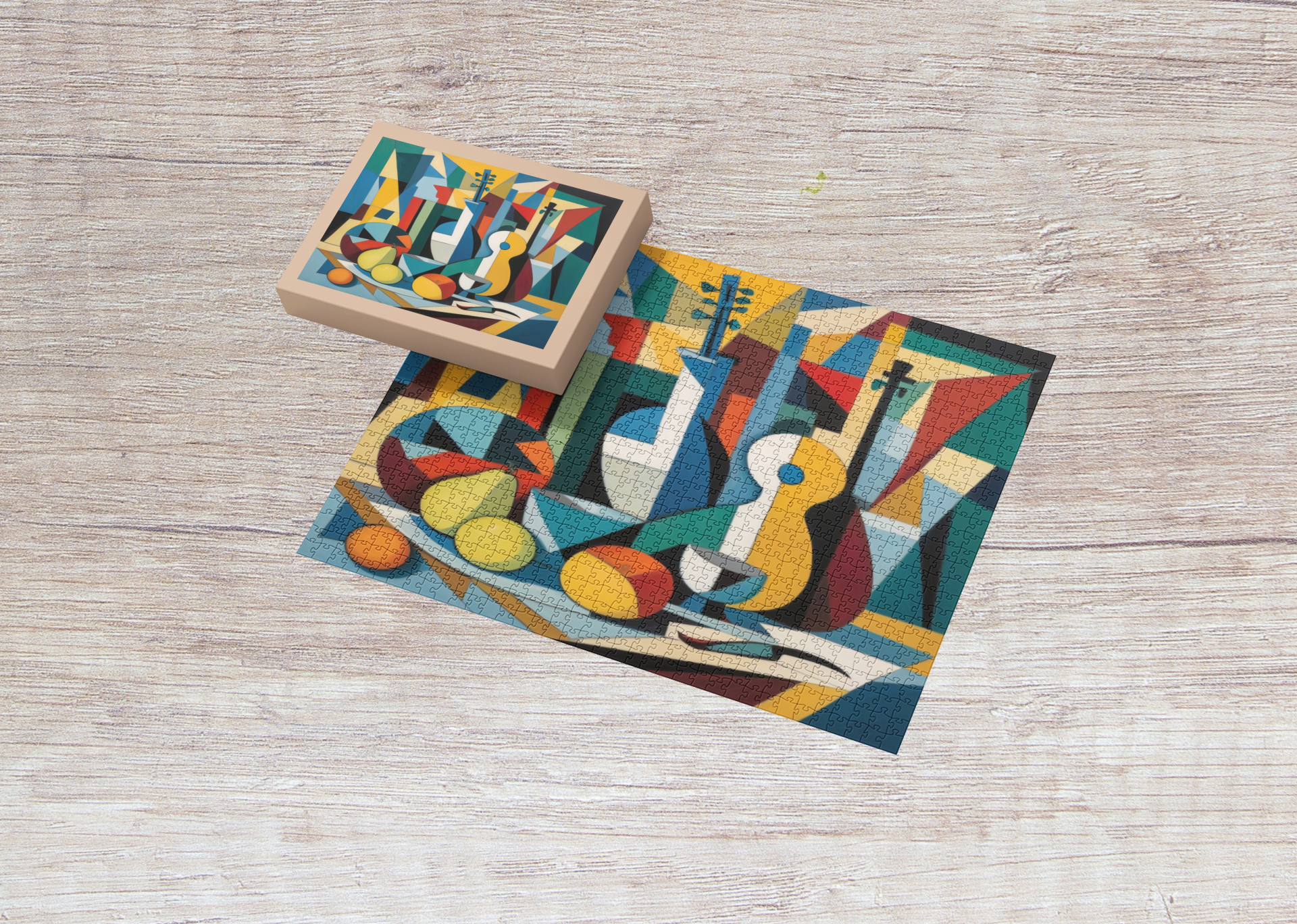 Rectangle Puzzles for All Ages – High-Quality, Durable, and Fun Jigsaw with Precision Laser-Cut Pieces | Hispanic Heritage-Cubism Abstract Art