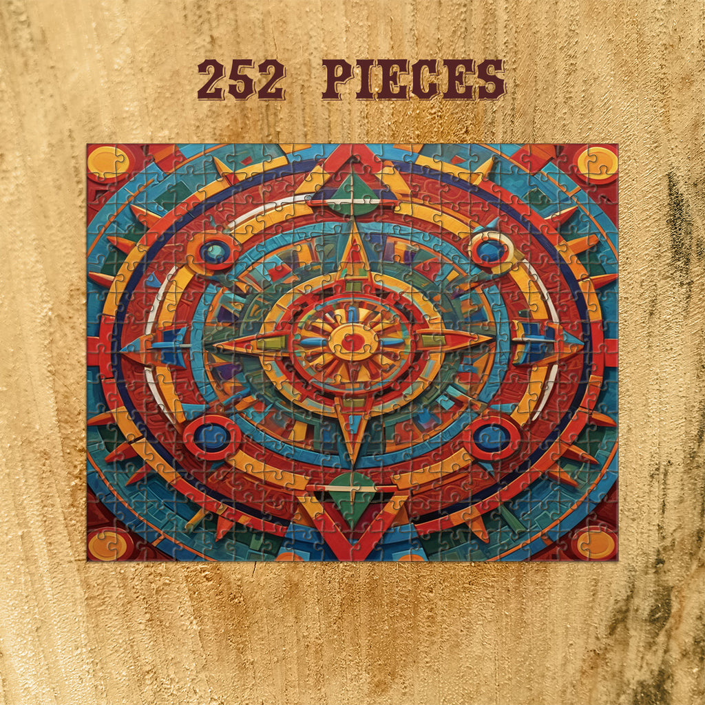 252-piece Abstract Geometric Pattern wooden jigsaw puzzle