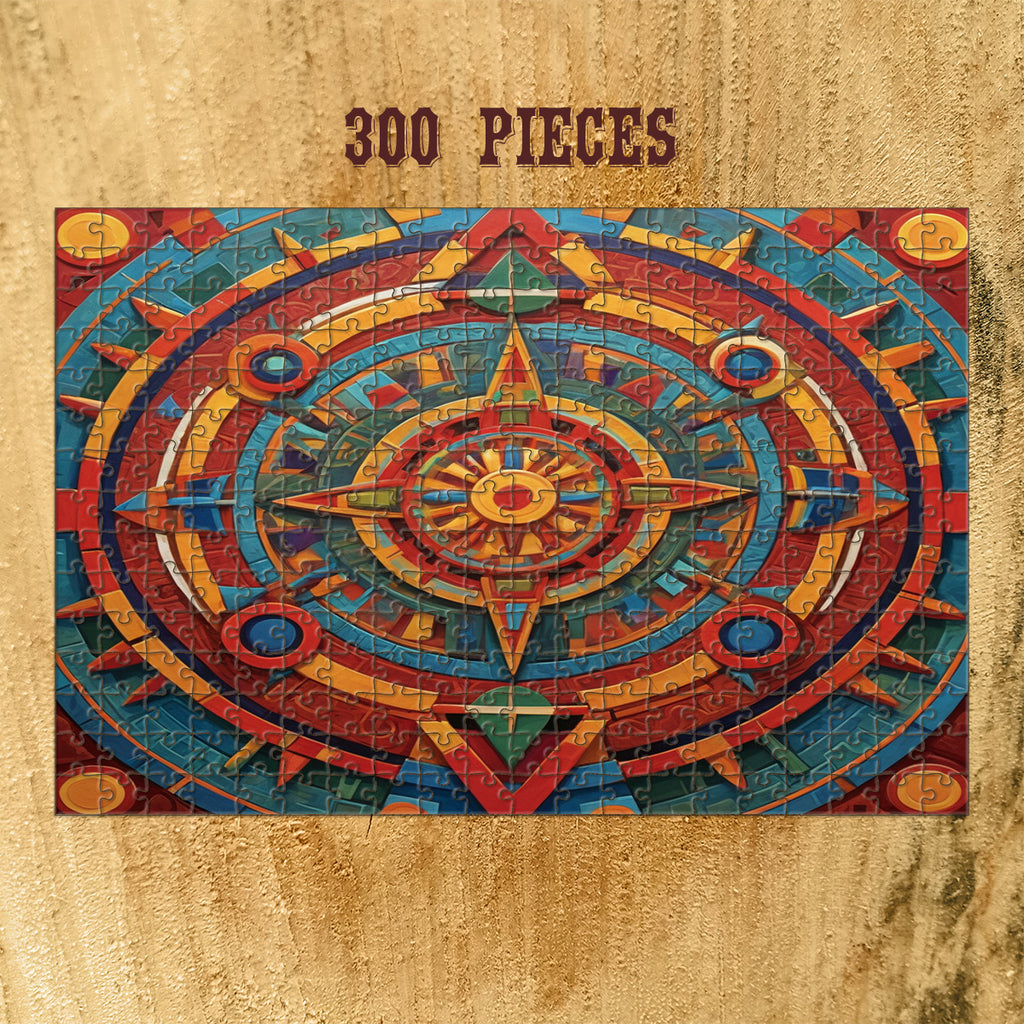 300-piece Abstract Geometric Pattern wooden jigsaw puzzle