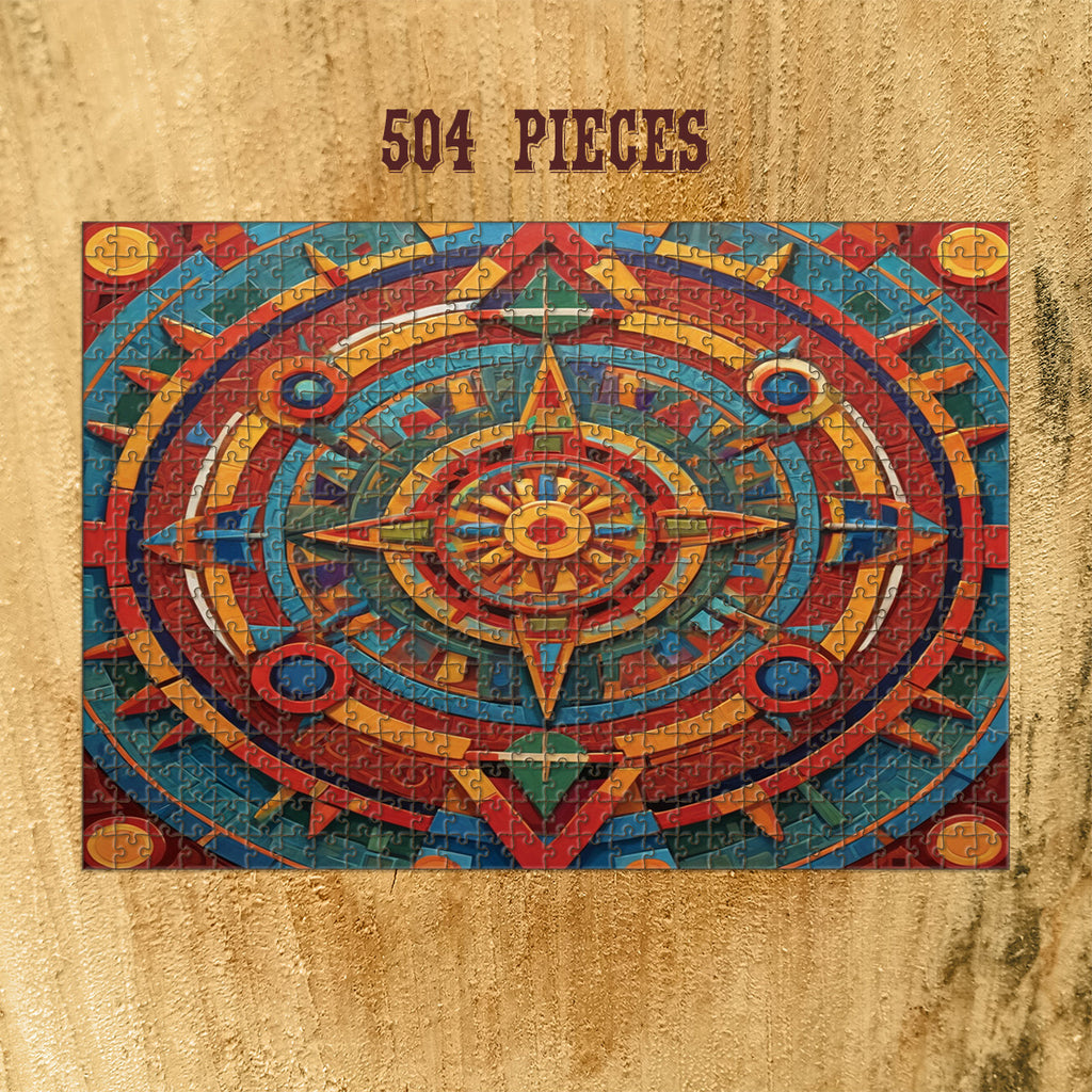 504-piece Abstract Geometric Pattern wooden jigsaw puzzle