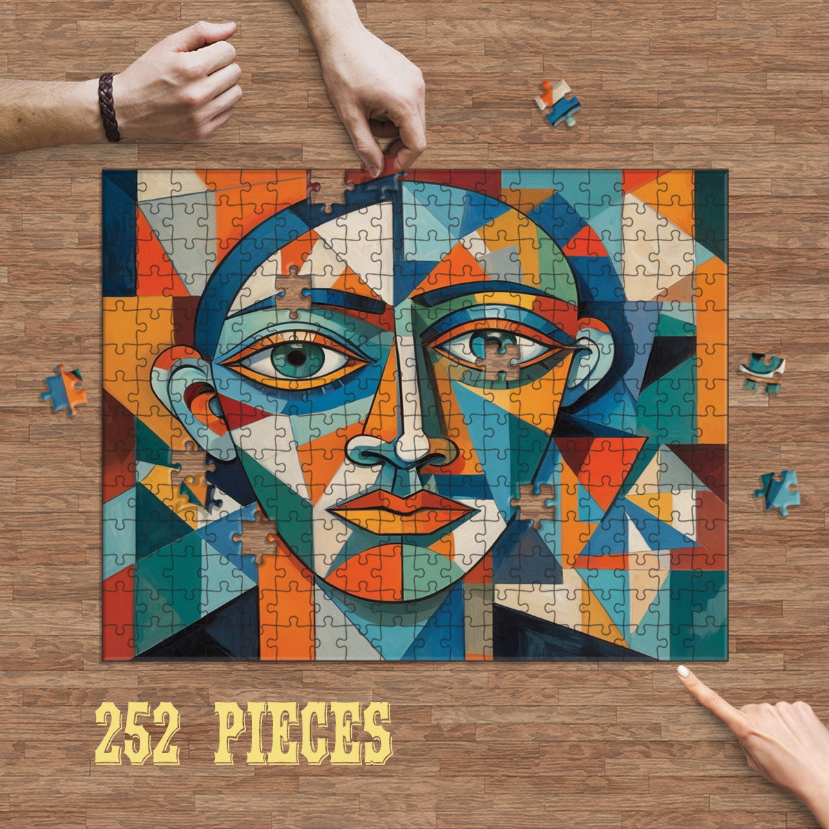Rectangle Puzzles for All Ages – High-Quality, Durable, and Fun Jigsaw with Precision Laser-Cut Pieces | Hispanic Heritage-Cubism Portrait