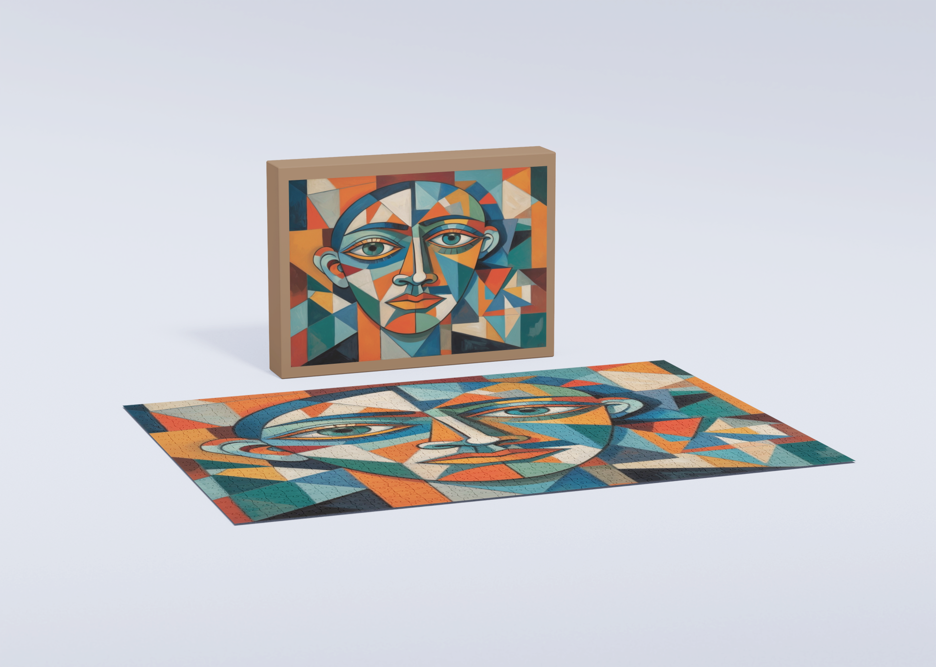 Rectangle Puzzles for All Ages – High-Quality, Durable, and Fun Jigsaw with Precision Laser-Cut Pieces | Hispanic Heritage-Cubism Portrait
