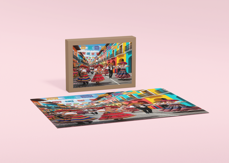 Rectangle Puzzles for All Ages – High-Quality, Durable, and Fun Jigsaw with Precision Laser-Cut Pieces | Hispanic Heritage-Street Festival