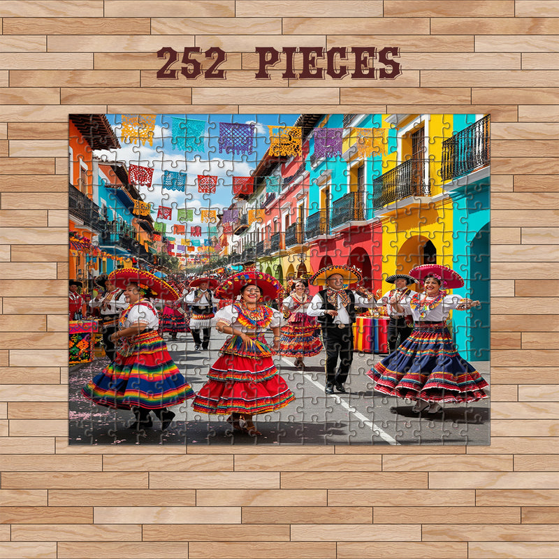 Rectangle Puzzles for All Ages – High-Quality, Durable, and Fun Jigsaw with Precision Laser-Cut Pieces | Hispanic Heritage-Street Festival