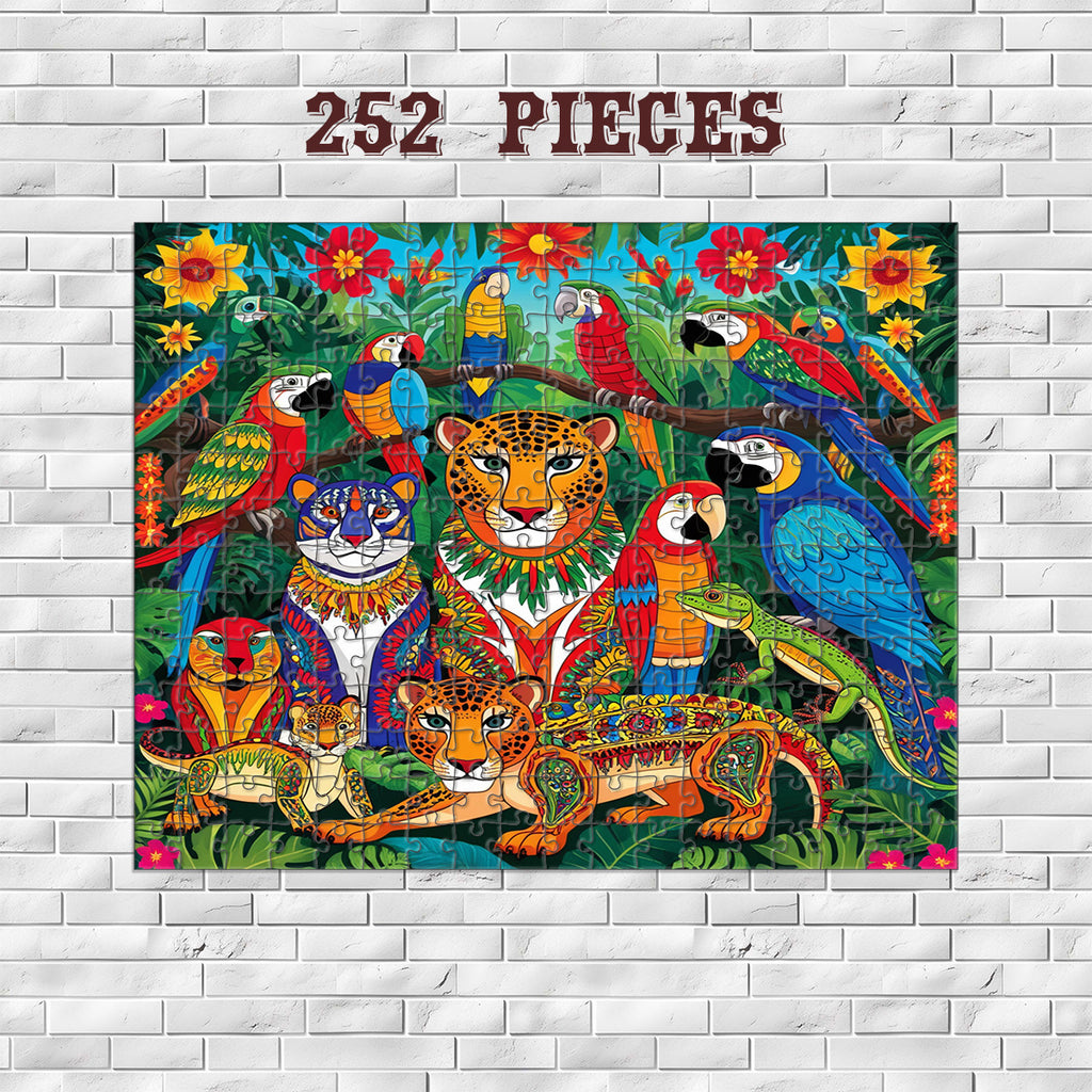252-piece Hispanic Heritage Wildlife wooden jigsaw puzzle