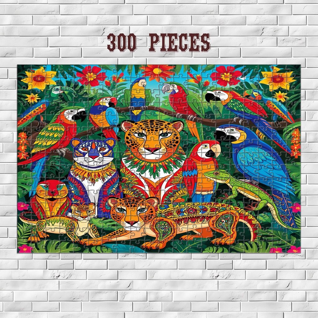 300-piece Hispanic Heritage Wildlife wooden jigsaw puzzle