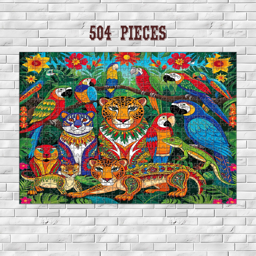 504-piece Hispanic Heritage Wildlife wooden jigsaw puzzle