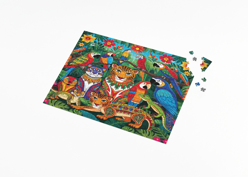 Rectangle Puzzles for All Ages – High-Quality, Durable, and Fun Jigsaw with Precision Laser-Cut Pieces | Hispanic Heritage Culture Wildlife